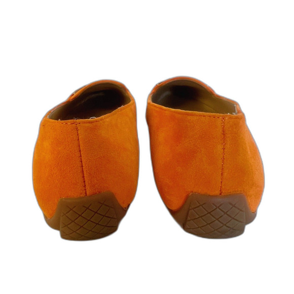 Talbots Francesca Link Suede Driving Flats Orange Pointed Toe Size 8.5 - Picture 4 of 7